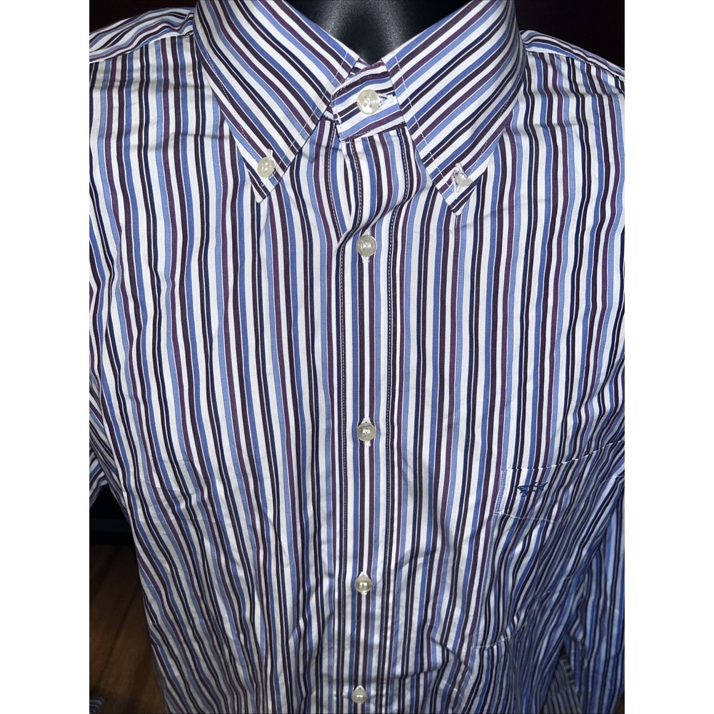 Paul & Shark Yachting Multi Striped Long Sleeve Button-Up Shirt Size 44 Xl - Picture 3 of 7